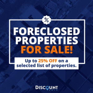 A promotional image about foreclosed properties for sale